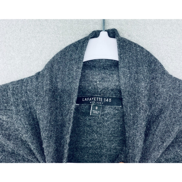 lafayette 148 Wool Sweater Womens S Gray Mock Neck Minimalist Quiet Luxury - Picture 4 of 11